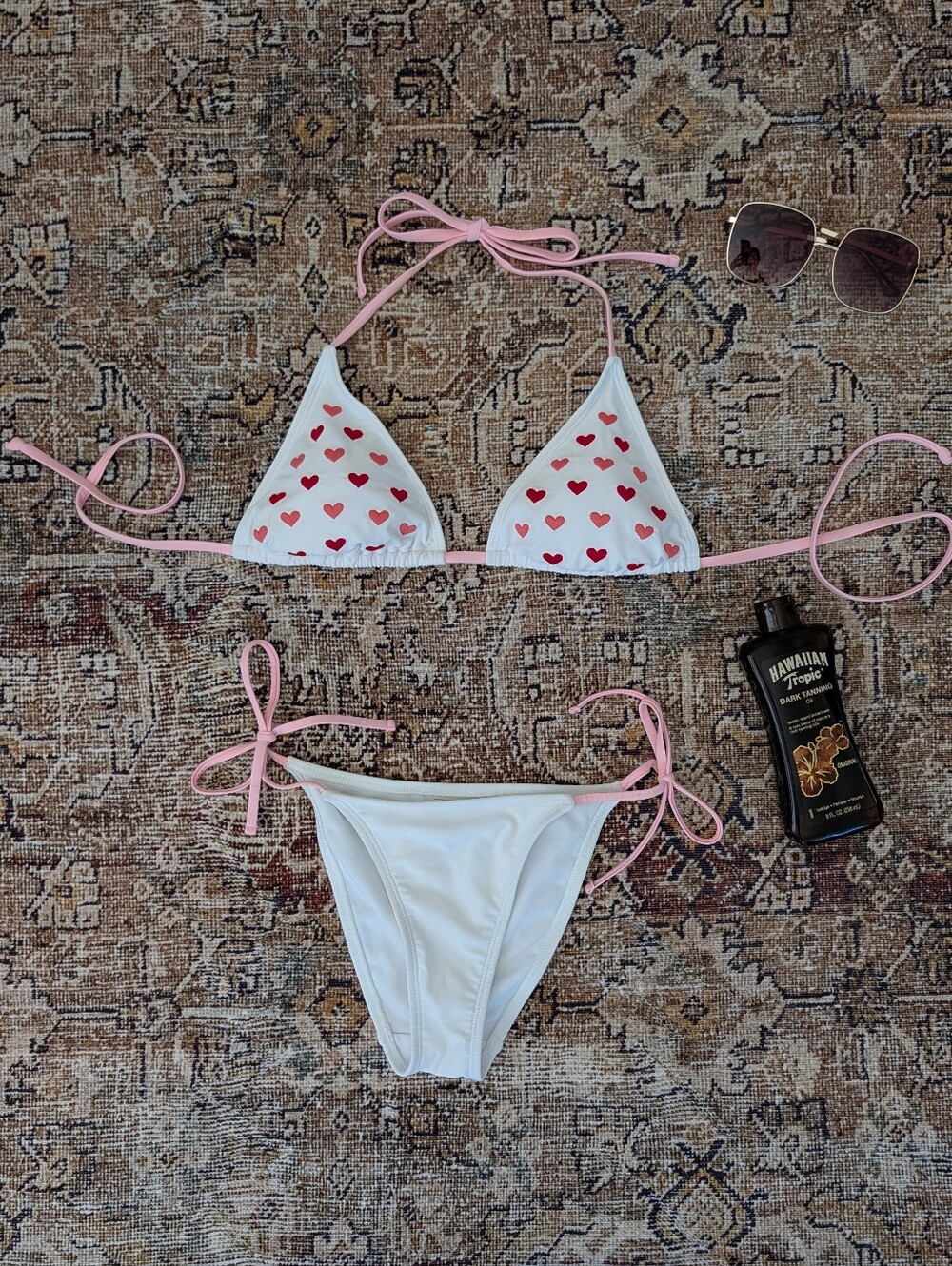 No Boundaries embroidered hearts bikini XXS / XS
